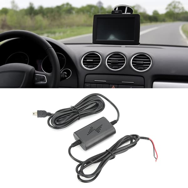 Dash Cam Hardwire Kit 12v 24V til 5V 2.5A Rett Mini USB Step Down Linje for Parkeringsovervåking