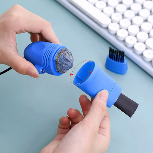 USB Mini Dammsugare Låg Ljudnivå Stor Kapacitet Bärbar Tangentbordsrengörare för Dator Tangentbord