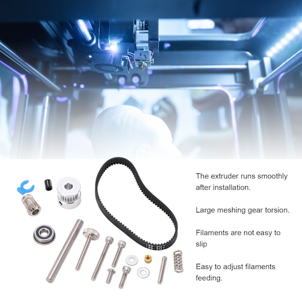 3D-skrivar Extruder Tillbehörssats Synkroniserat Hjul Extruderingsväxel Lageruppsättning för 3D-skrivare