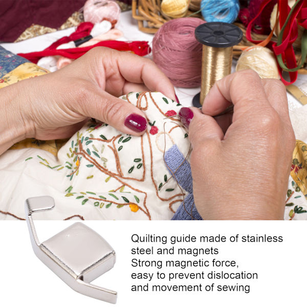 Magnetisk sömnadsguide set motstånd linjal perforerad söm mätning quiltning linjal magnetisk mätare för DIY symaskin