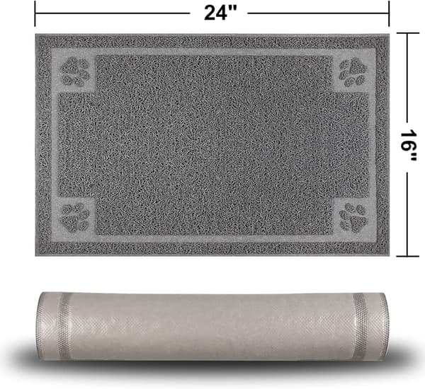Fodermåtte til kæledyr til hunde og katte, ikke-giftig silikone sikrer sikkerhed, tåler opvaskemaskine for problemfri rengøring, 24\" x 16\"