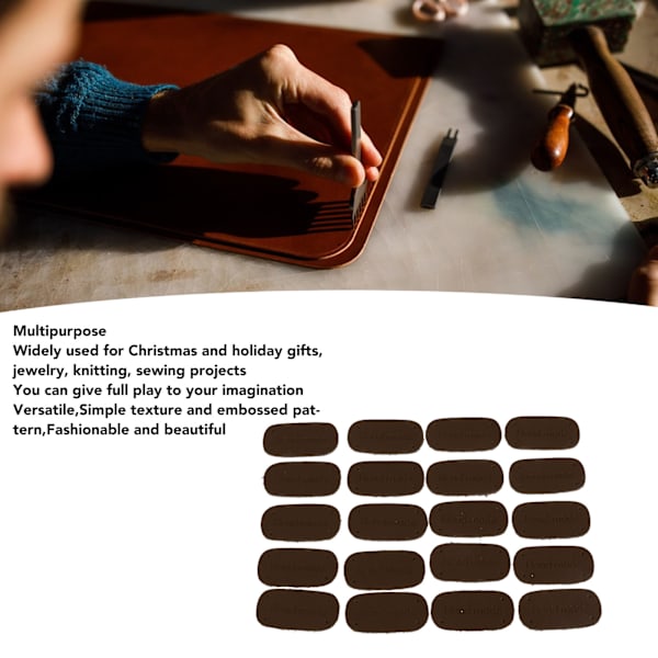 20 st läderlappar mjuka dekorativa DIY läderetiketter med hål för väskor plånböcker sömnadsprojekt kaffe