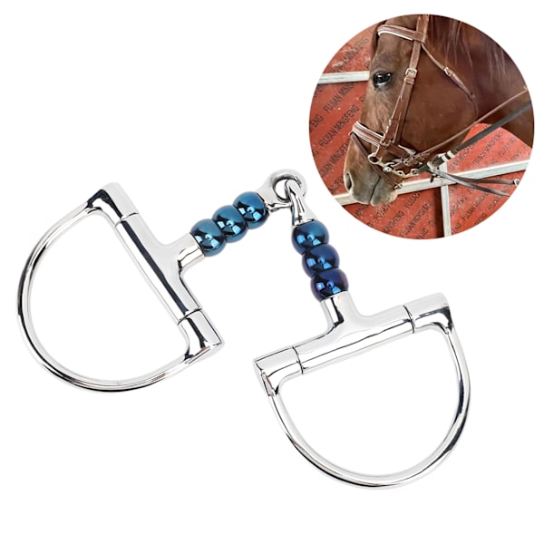 Hästbett i rostfritt stål 125 mm Anti-bitande hästmun D-ring Snaffle Bit för hästgård