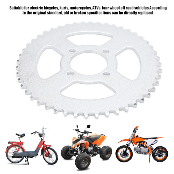 420 52mm 48T Kedjehjul Stål Bakre Kedjerulle Kedjehjulssats för Elcykel Kart Motorcykel