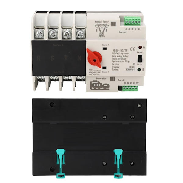 Dubbelströms Automatisk Överföringsswitch 4P Snabbväxling Styrswitch PC AC 110V 80A