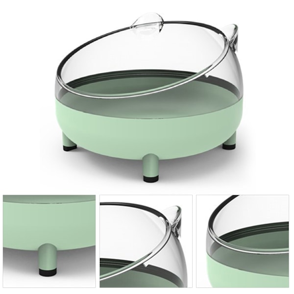 Badkar för husdjur, multifunktionell upphöjd design, rymlig och transparent design, perfekt för katter valpar andra smådjur, ljusgrön, halkfri