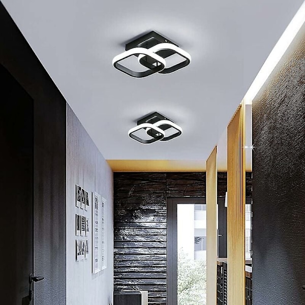 Fyrkantig Taklampa, Modern LED Postmodern Design, 20W Kallvitt Ljus För Kök Vardagsrum Sovrum Matsal Kontor Hotell (Enkel Installation)