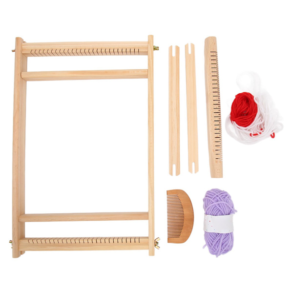 1 Set Vävstol Kit Flerfunktionell Innovativ Pedagogisk DIY Handgjord Trävävstol för Barn