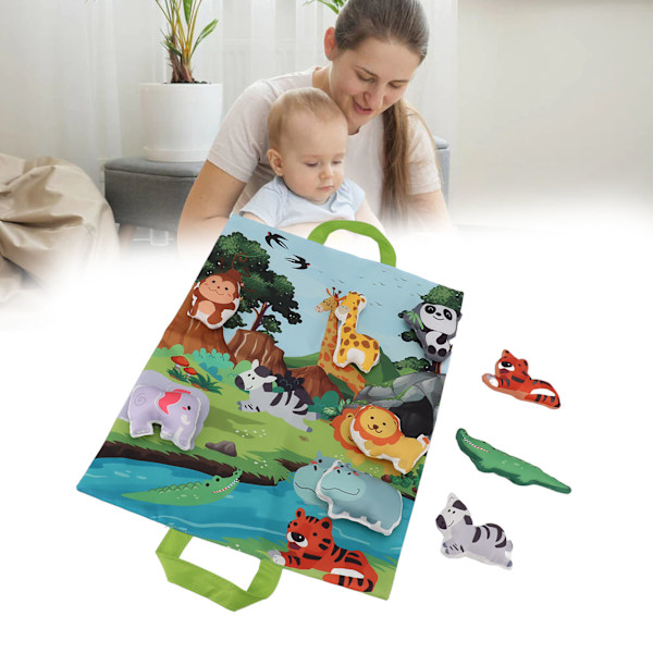 Mjukt baby leksaksset med lekmatta i ljusa färger, ljudpapper, multifunktionellt småbarnsleksaksset i tyg, djurset i tyg