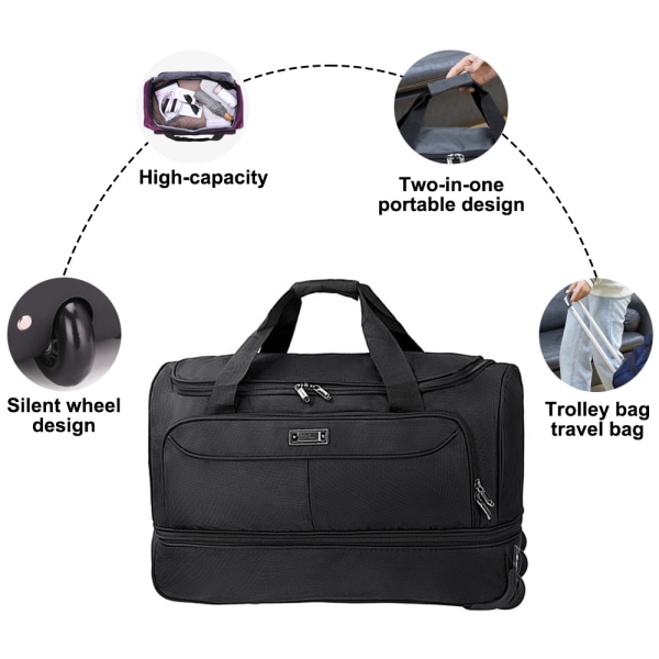 Duffelbag med pulley pull bar bag, anti bagageväska stor