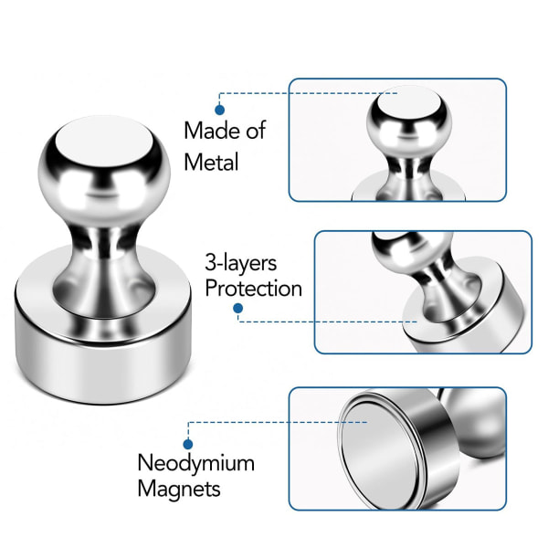 24x-72x neodymmagneter stifttavla magnet för svart tavla konmagneter super starka