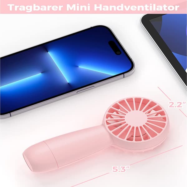 Håndventilator, bærbar mini USB-ventilator med 3 hastigheder