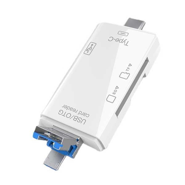 SD/TF-kortläsare, 6 i 1 USB OTG-adapter med instickskort