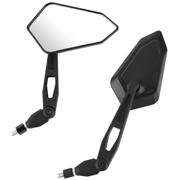1 par E-godkända universella backspeglar i svart aluminiumlegering 8/10 mm för motorcykel och scooter