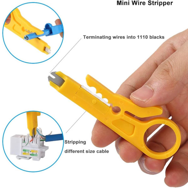 RJ45 Crimpverktyg Trådterminal Crimper Stripper Kit för Cat5 Cat5e Cat6 Genomgående Koppling
