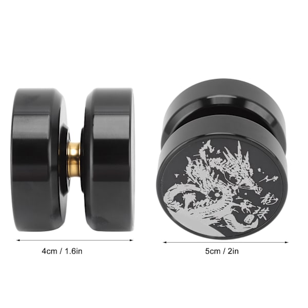 Alloy Yoyo Vuxen Spelare Utsökt Yoyo Leksak med Packning Ersättning Lager för Tävlingsspel Svart