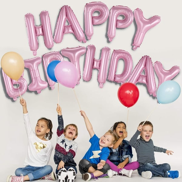 Grattis på födelsedagen ballonger Banner 3D bokstäver Mylar Folie bokstäver