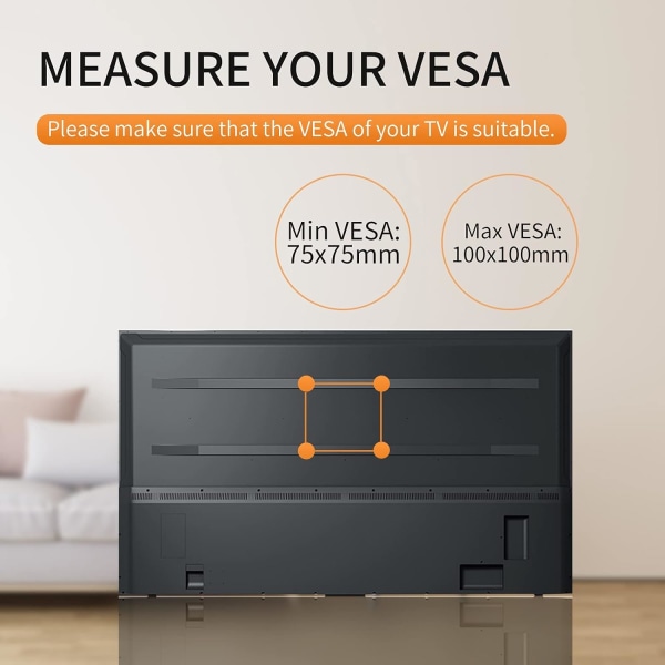 TV-väggfäste, vridbart och lutande TV-väggfäste för <BOS> 13-32 tums LED LCD-plasmasökare, VESA 100 x 100/75 x 75 mm upp till 15KG, ledad TV