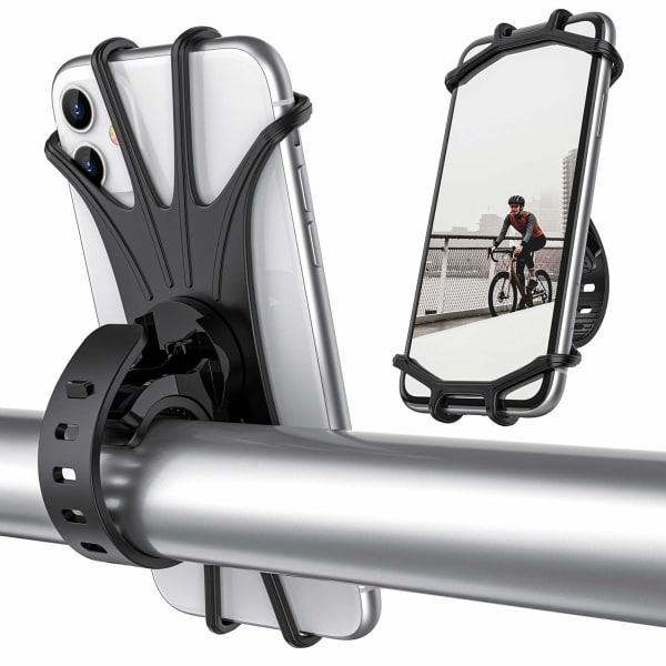 Cykeltelefonfäste, Motorcykelstyrfäste, 360° rotation Silikon Cykeltelefonhållare, kompatibel med iPhone 13/12/11 Pro Max XS Max XR X 8 7