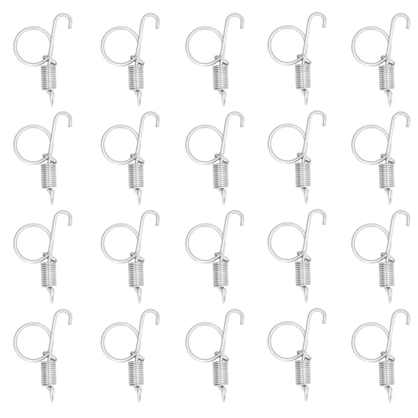 20 st burdörrfjäderhake i metall, fjäderlås för att fixa dörr till kaninbur, husdjursbur, jordbruksutrustning, 6 x 2,1 cm