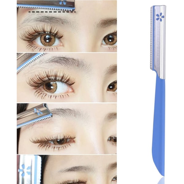 5 st ögonbrynsformare rakblad trimmer rakapparat hårborttagningssats (blå)