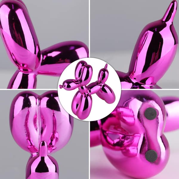 Skinnende Elektroplettering Ballonghund Statue Samleobjekter Figur A