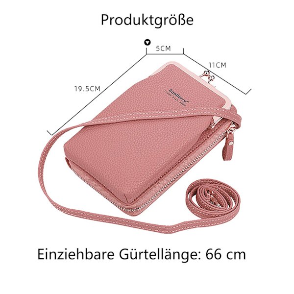 Liten mobiltelefon axelväska, dam axelväska, PU läder crossbody axelväska, pass mobiltelefon väska med kortplats, justerbar,