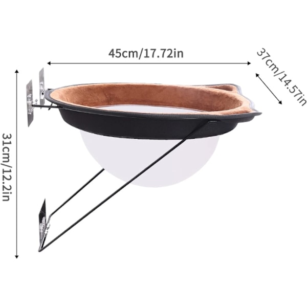 Kattfönsterbräda för Mysig Viloplats, Utrymmesbesparande Design Månhyllor Monterade med Starka Sugkoppar, Inomhus Katters Utsiktsplatser för Fönster och Glas