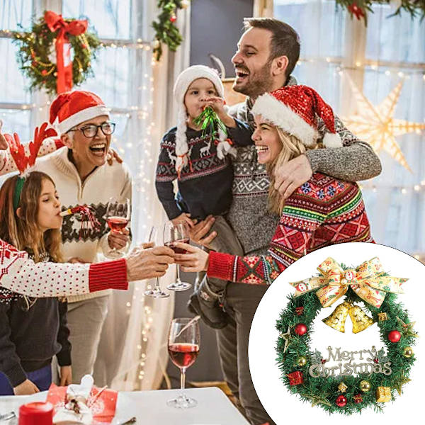 Julgranskrans dekoration dörr fönster snögubbe band julkrans för ytterdörr hem inomhus utomhus