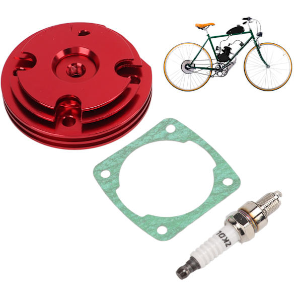 Cylinderhuvudskydd Tändstiftspackningssats CNC Aluminiumlegering för 66cc 69cc 80cc 2-taktsmotor Motoriserad cykel