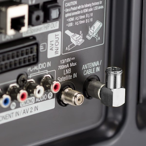 Set-top Box Adapter RF Hane till RF Hona TV Hona till Hane Adapter 90 Graders Vinkel Höger Vinkel F-huvud