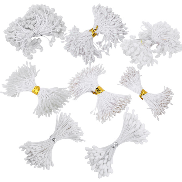 Vit konstgjord blomma DIY handgjord blombukett material bröllop hem dekoration 9-16 färger kombination