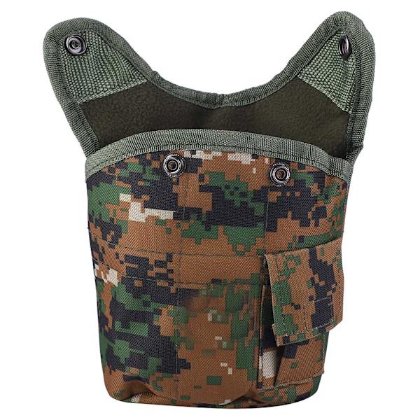 Bärbar utomhus camping jakt vattenflaska med bärväska lunchlåda (Woodland Camouflage)