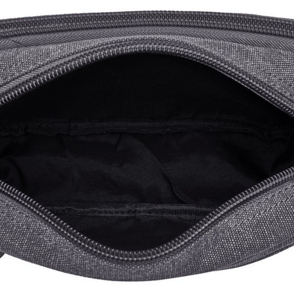 Toalettväska för män med dubbla fack, canvas läder kosmetisk sminkorganisatör rakning Dopp kit - Svart
