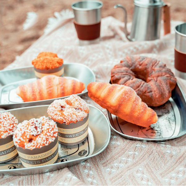 Camping Tennplåt Utomhus Middagstallrik Multifunktionell Köksredskap Europeisk Bestick Bärbar Picknick Skål Skördemönster