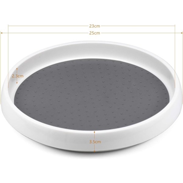Halkfri Lazy Susan Snurrbricka för Kök, Enkel 360° Rotationsorganisatör för Kryddor, Smaktillsatser, Skafferi, Badrum, Kylskåp, Bänkskiva