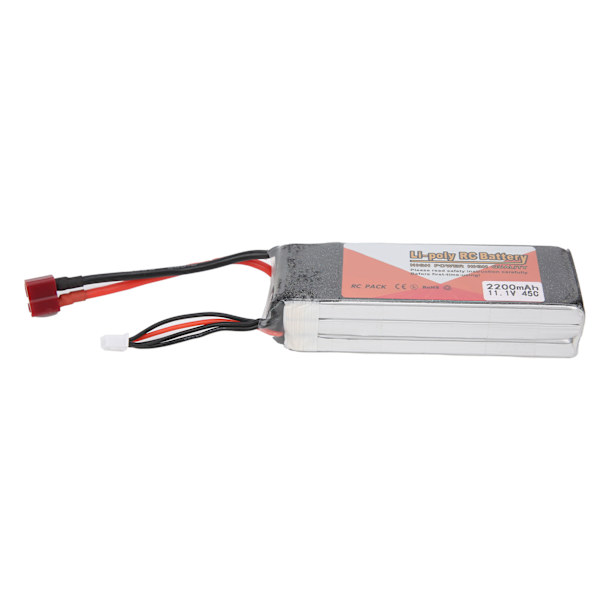 11,1V 2200mAh 3S 45C Lipo-batteripaket med T-kontakt RC-batteri för RC-bilbåtlastbilhelikopter
