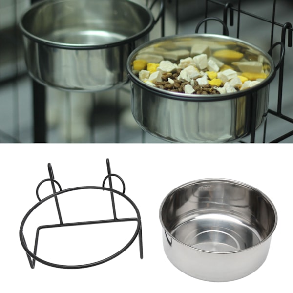 Multifunktionella skålar för djurburar, rostfritt stål för enkel rengöring och hygienisk utfodring, mångsidiga skålar med säkra fästen