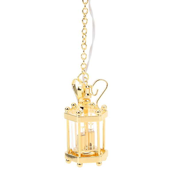 1:12 Dockhus Hängande Lampa Retro Utsökt Simulering Miniatyr Glasskärm Hängande Lampa för Dockhus Tillbehör