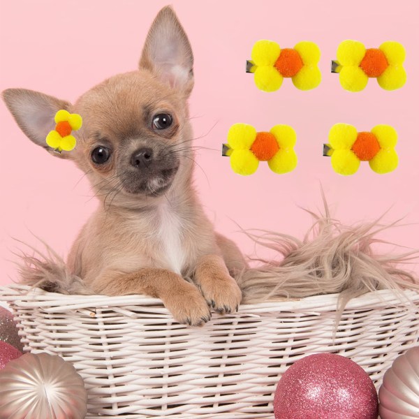 20 st valp hund små rosett hårspännen Yorkie hund hårklämmor