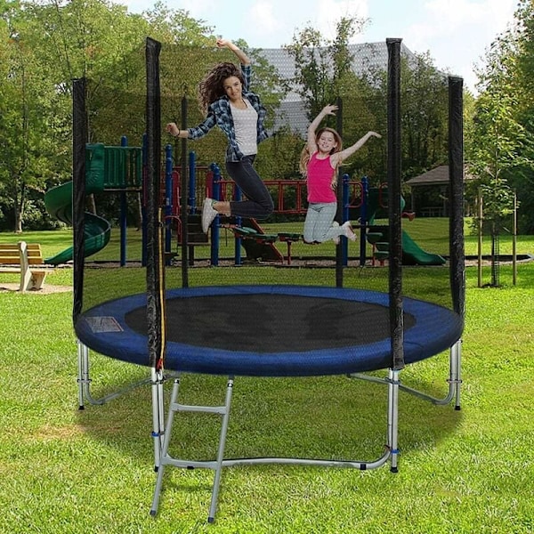Högdensitets Skyddsnät för Trampolin, Ersättningsnät för 10ft Utomhusramar, UV-Resistent Mesh, Slitstarkt PE-tyg med Låskrokar, Giftfritt