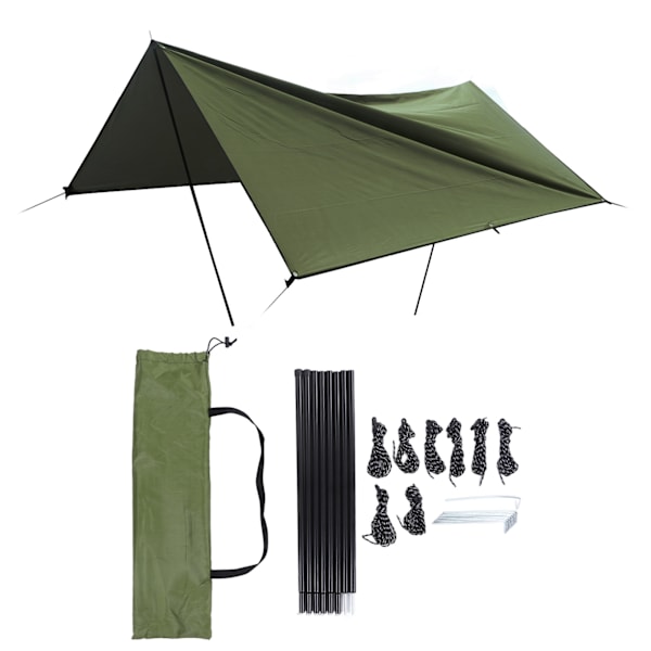 Rektangulär solskyddssegel bärbar regnsäker blekfri 9,8x9,8ft utomhusskugga baldakin för camping grön
