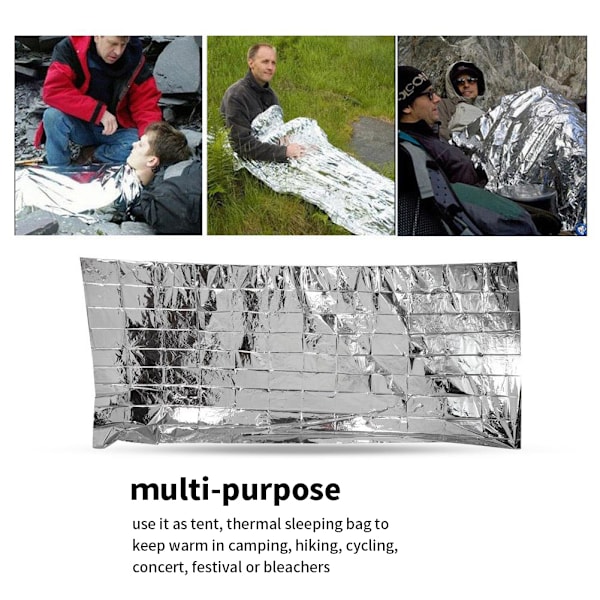 Överlevnadskit för friluftsentusiaster, Mylar-material rymdfärdsdesign, termiska nödfiltar som är både reflekterande och hållbara