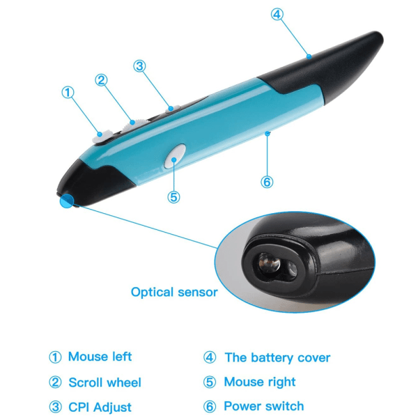Trådlös Optisk Pocket Pen Mus 2,4GHz USB Trådlös Optisk