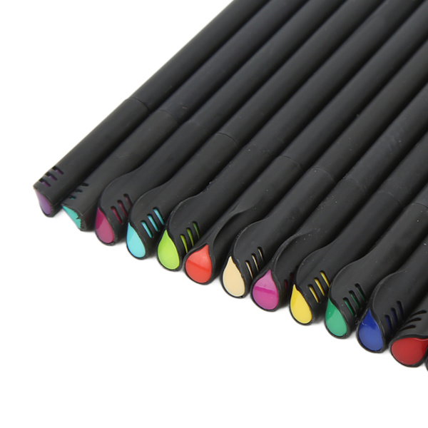 Fineliner-pennor 100 färger Snabbtorkande Glansigt bläckutmatning 0,4 mm nålrör Minimera blödning Fineliner-markörer för skrivning