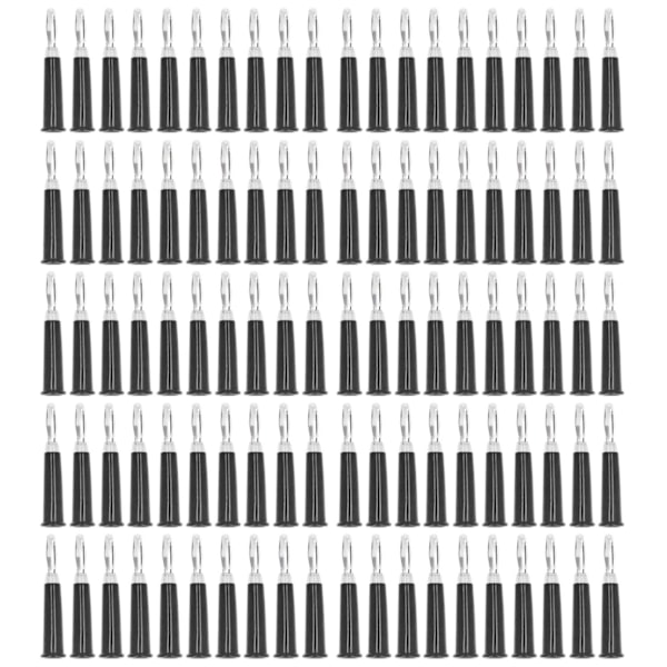 100 st Bananpluggar i Hornform, Mässing, Zink-Legering, ABS, Svetsade, 4 mm, Svart, för Lastbilsbatterier