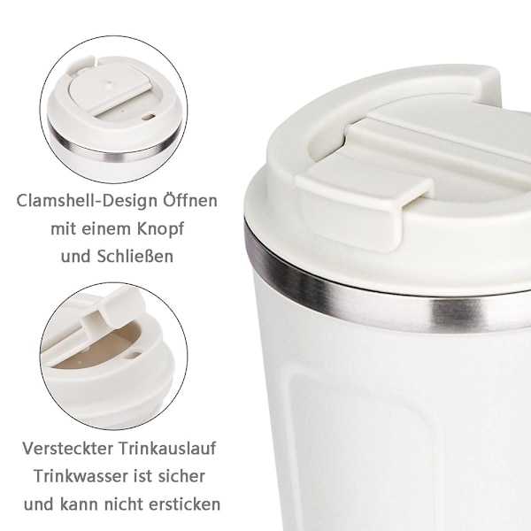 BPA-fri Vakuumisolerad Resemugg i Rostfritt Stål, Läcksäker Design med Liten Öppning, Håller Isade och Varma Drycker i Timmar, Återanvändbar