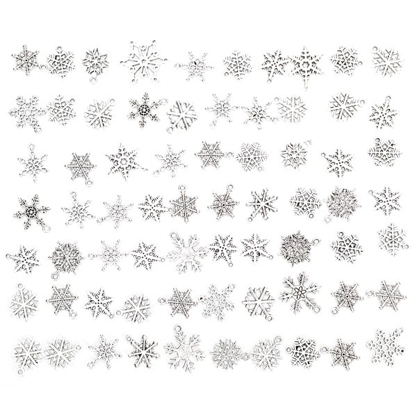 70 st DIY-berlocker tillbehör snöflinge mönster handgjord armband smyckesmaterial
