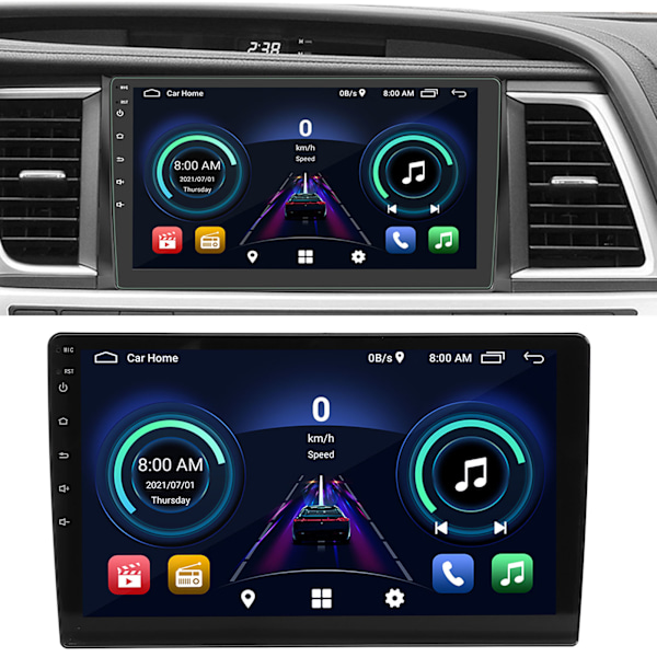 10-tums Bilnavigations-DVD-CD-spelare Audiomottagare Bluetooth 5.0 Universal för Android 10.1 System
