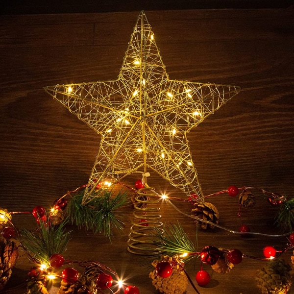 Christmas Tree Topper Star Warm White Light Julgransdekor